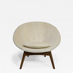 Large Round Mid Century Modern Chair in Donghia Wool - 2199697