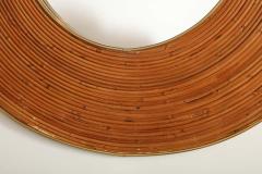 Large Round Reed and Brass Mirror Italy 1970s - 1260294