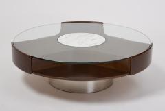 Large Round Three Drawer Coffee Table 1970s - 3031992