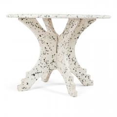 Large Round Vintage Blue and White Terrazzo Table - 3233550