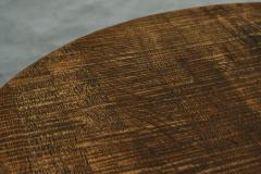 Large Round Wabi Sabi Style Coffee Table in Solid Oak 1960s - 4677511