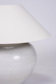 Large Round White Glazed Ceramic Lamp - 1791013