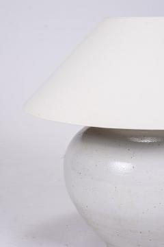 Large Round White Glazed Ceramic Lamp - 1791014