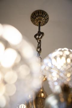 Large Rustic Brass and Glass 28 Arm Chandelier 1980s - 4499108