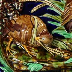 Large Sarreguemines Majolica Partridges Wall Plaque - 3924032