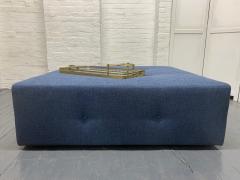 Large Scale Custom Designed Tufted Ottoman with Brass Serving Tray - 1853253