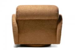 Large Scale Directional Post Modern Swivel Chairs Ottoman in Mocha Fabric - 3464944