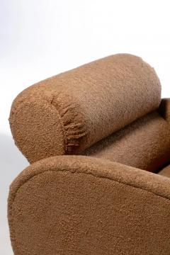 Large Scale Directional Post Modern Swivel Chairs Ottoman in Mocha Fabric - 3464956