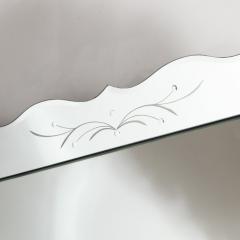 Large Scale Hollywood Regency Etched Scalloped Shadowbox Venetian Mirror - 1733118