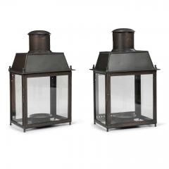 Large Scale Pair of French Tole Lanterns - 4336613