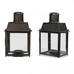 Large Scale Pair of French Tole Lanterns - 4336614