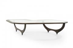 Large Scale Sculptural Walnut Coffee Table Italy 1950s - 1056306
