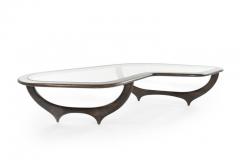 Large Scale Sculptural Walnut Coffee Table Italy 1950s - 1056308