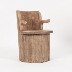 Large Scale Swedish Pine Dugout Log Armchair Kubbestol  - 4471802