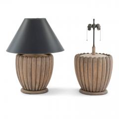Large Scale Vintage Hand made Wooden Lamps - 2993439
