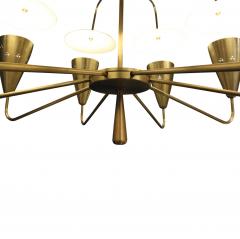 Large Sculptural 8 Arm Brass Chandelier 1950s - 602222