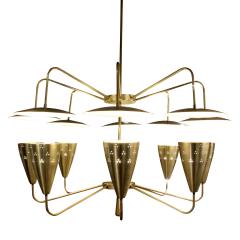 Large Sculptural 8 Arm Brass Chandelier 1950s - 602223