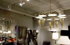 Large Sculptural 8 Arm Brass Chandelier 1950s - 602227