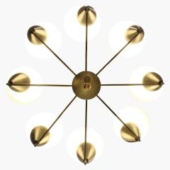 Large Sculptural 8 Arm Brass Chandelier 1950s - 602229