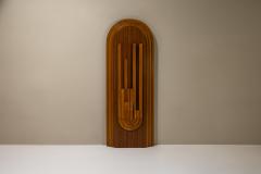 Large Sculptural Brutalist Wall Panel in Teak and Pine Italy 1970s - 3454562
