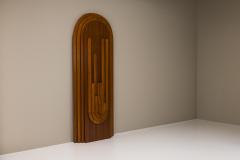 Large Sculptural Brutalist Wall Panel in Teak and Pine Italy 1970s - 3454565