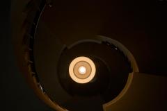 Large Sculptural Mid Century Pendant Lamp in Opaline Glass 1960 - 4526505