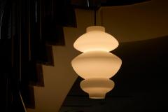 Large Sculptural Mid Century Pendant Lamp in Opaline Glass 1960 - 4526535