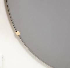 Large Sculptural Round Concave Black Silver Mirror or Wall Art Italy 47 diam  - 3524787