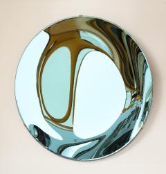 Large Sculptural Round Concave Blue Green Mirror or Wall Art Italy 2022 - 2599244