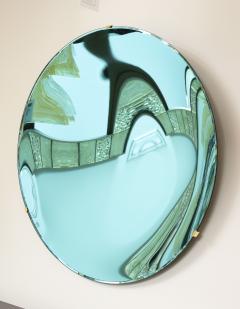 Large Sculptural Round Concave Blue Green Mirror or Wall Art Italy 2022 - 2599246