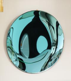 Large Sculptural Round Concave Blue Green Mirror or Wall Art Italy 2022 - 2599252