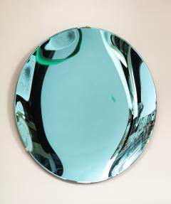 Large Sculptural Round Concave Blue Green Mirror or Wall Art Italy 2022 - 2599257