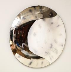 Large Sculptural Round Convex Silver Mirror or Wall Sculpture Italy 2022 - 2467126