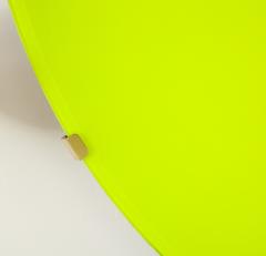 Large Sculptural Round Neon Yellow Concave Glass Disc Wall Sculpture Italy 2022 - 2642358