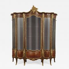 Large Second Empire gilt bronze and marquetry display cabinet - 2332585