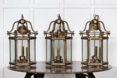 Large Set of Three English Solid Brass Lanterns - 2852273