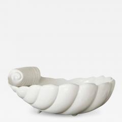 Large Shell Shaped Ceramic Art Deco Centerpiece Bowl Mid 20th Century - 4582828