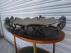 Large Silver Tone Sculpted Monkey Serving Tray - 3761128