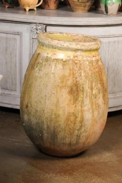 Large Size French Provincial 19th Century Glazed Terracotta Biot Olive Oil Jar - 3564320