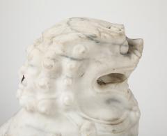 Large Solid Marble Carved Foo Dogs - 4039303