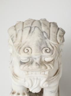 Large Solid Marble Carved Foo Dogs - 4039305