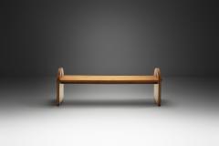 Large Solid Oak Bench With Side Detailing Europe Mid 20th Century - 4543413