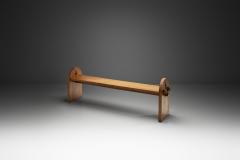 Large Solid Oak Bench With Side Detailing Europe Mid 20th Century - 4543414