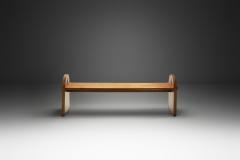 Large Solid Oak Bench With Side Detailing Europe Mid 20th Century - 4543415