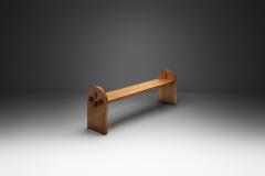 Large Solid Oak Bench With Side Detailing Europe Mid 20th Century - 4561936