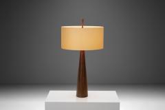 Large Solid Walnut Table Lamp France 1970s - 3915334