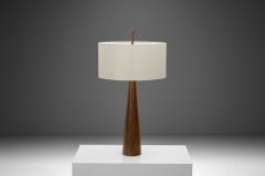 Large Solid Walnut Table Lamp France 1970s - 3915335