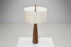 Large Solid Walnut Table Lamp France 1970s - 3915338