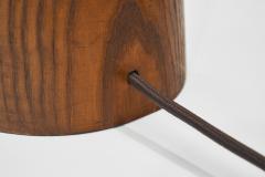 Large Solid Walnut Table Lamp France 1970s - 3915345