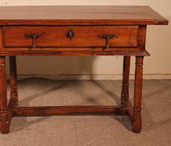 Large Spanish Console With 6 Feet 17 Century In Cherry Wood - 3072428